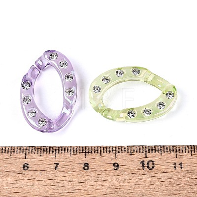 UV Plating Transparent Acrylic & Rhinestone Beads TACR-T029-01M-1