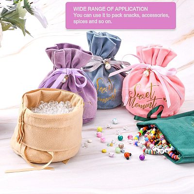 10Sets 5 Colors Velvet Jewelry Drawstring Gift Bags TP-CJ0001-02-1