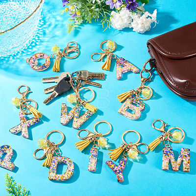 Alloy Resin Polygon Keychains KEYC-TADJ0002-03G-I-1