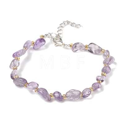 Natural Amethyst Beads Bracelets for Women BJEW-H623-02S-02-1