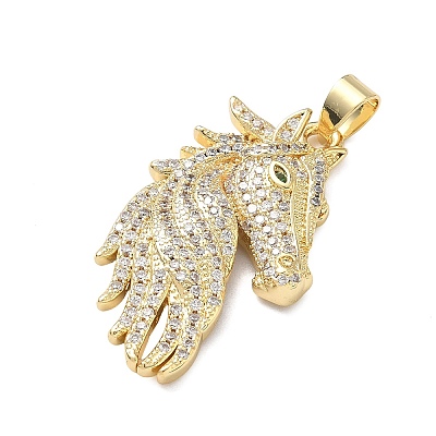 Brass Micro Pave Cubic Zirconia Pendants KK-F930-28B-G-1