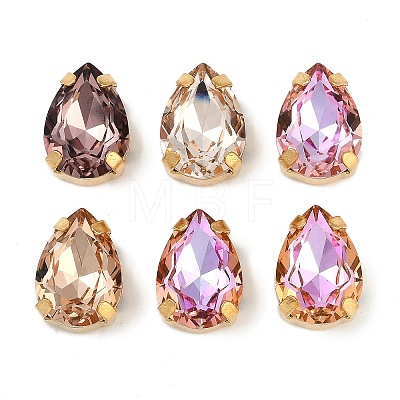 Brass Glass Rhinestone Sew on Rhinestones RGLA-B004-07A-G-1