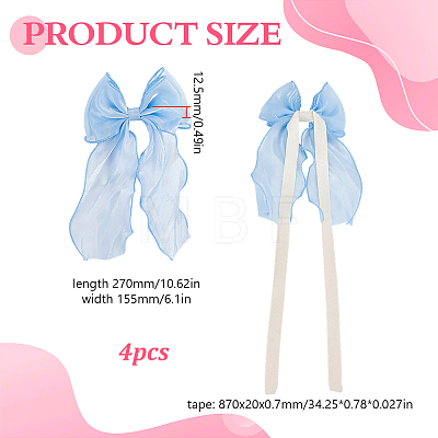 4Pcs Gauze Bowknot Curtain Tiebacks AJEW-HY0003-53B-1