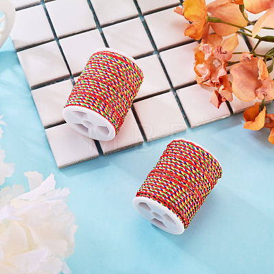 2 Rolls Multi-Color Decorative Nylon Twisted Cord NWIR-TADJ0001-04B-1