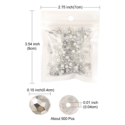 500Pcs Electroplat Opaque Glass Beads EGLA-YW0001-39D-1