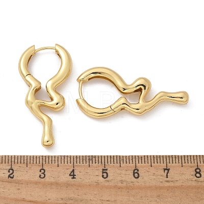 Rack Plating Brass Melting Drop Hoop Earrings for Women EJEW-Z019-19G-1