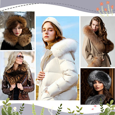 Artificial Wool Fur Collar AJEW-PH0008-64C-1