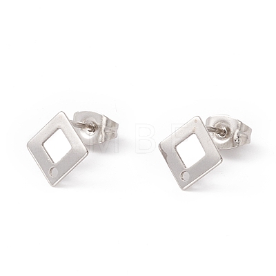 201 Stainless Steel Stud Earring Findings with Hole EJEW-A071-27P-1