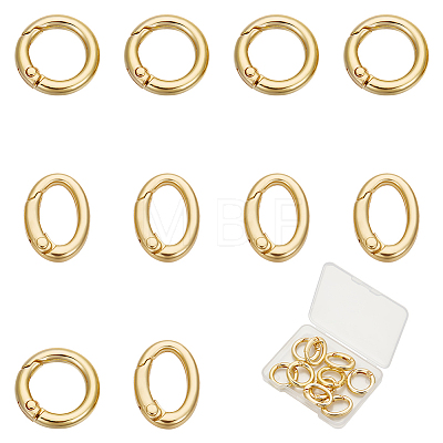 Rack Plating Brass Spring Gate Rings KK-UN0003-05B-1