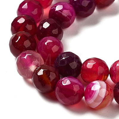 Natural Striped Agate/Banded Agate Beads Strands G-A246-8mm-13-1