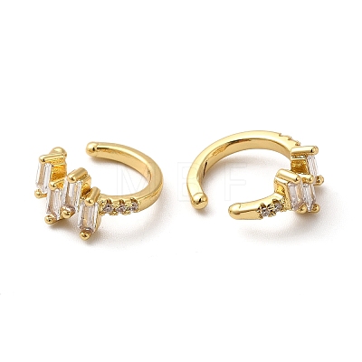 Rack Plating Brass Cubic Zirconia Cuff Earrings EJEW-P226-05G-1