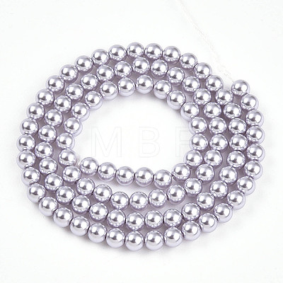 Baking Paint Pearlized Glass Pearl Bead Strands HY-N002-4mm-A04-1