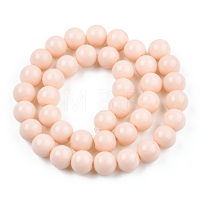 Opaque Solid Color Glass Beads Strands LS-GLAA-T032-P10mm-09-1
