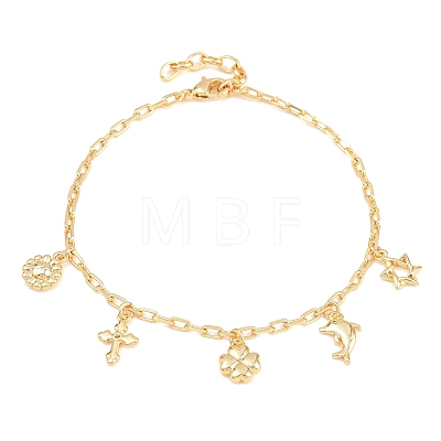 Brass Charm Bracelets BJEW-F545-01A-G-1