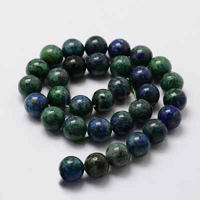 Natural Chrysocolla and Lapis Lazuli Beads Strands G-E329-12mm-42-1