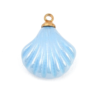304 Stainless Steel Resin Pendants STAS-K322-11B-G-1