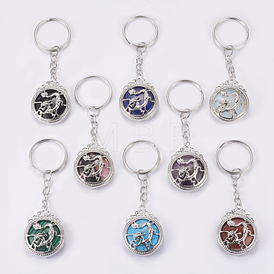 Natural & Synthetic Mixed Stone Keychain KEYC-P041-C-1