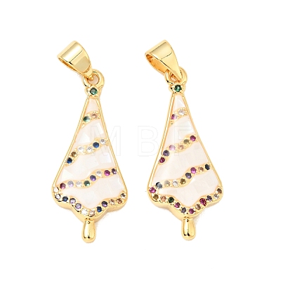 Brass Micro Pave Colorful Cubic Zirconia Pendants KK-G430-01G-04-1