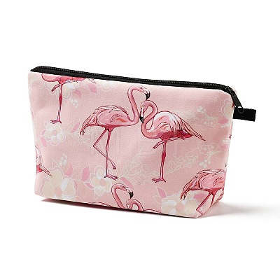 Flamingo Pattern Polyester  Makeup Storage Bag AJEW-Z013-01B-1