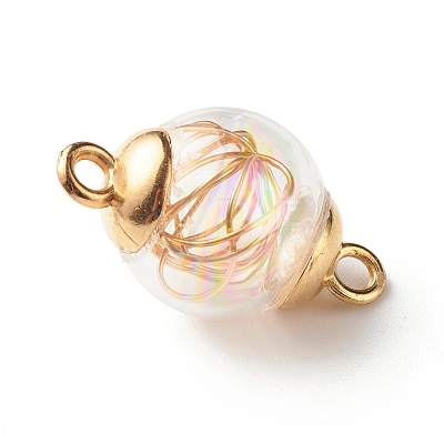 Handmade Blown Glass Beads Links Connectors X-PALLOY-JF01239-1