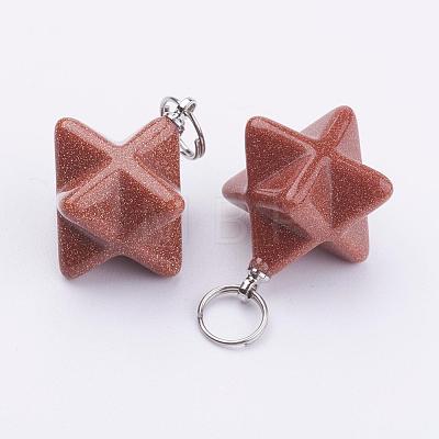 Synthetic Goldstone Pendants G-E398-02H-1