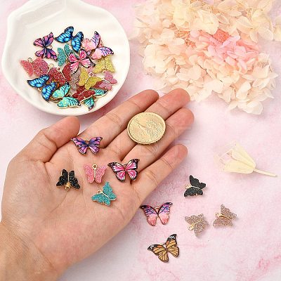 DIY Butterfly Pendant Jewelry Making Finding Kit DIY-SZ0007-53-1