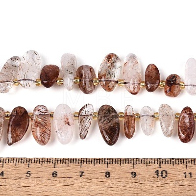 Natural Black Gold Rutilated Quartz Beads Strands G-Z091-A29-1