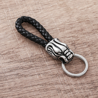 Braided PU Leather Keychains JI5354-1