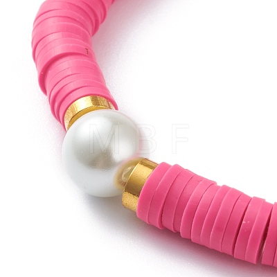 Handmade Polymer Clay Heishi Beads Stretch Bracelets BJEW-JB05759-1
