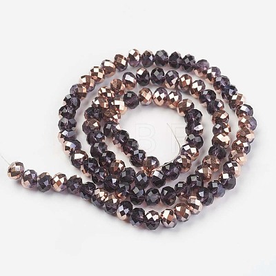 Electroplate Transparent Glass Beads Strands EGLA-A034-T3mm-N15-1