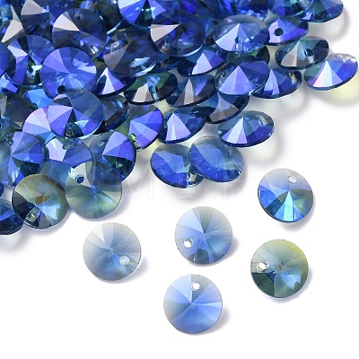 Faceted Glass Rhinestone Charms RGLA-F049-8mm-206PS-1
