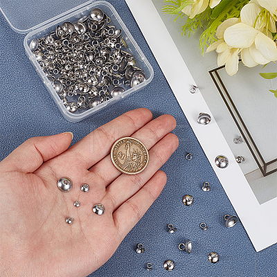 150Pcs 5 Styles 201 Stainless Steel Bead Cap Pendant Bails STAS-PA0001-05-1