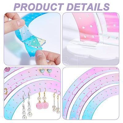 Rainbow with Cloud Laser Acrylic Earring Display Stands DIY-WH0570-25-1