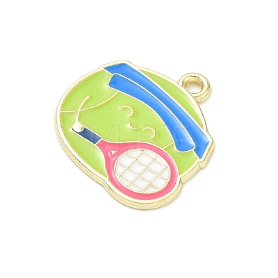 Tennis Alloy Enamel Pendants AL-CBA292F-02G-G-1