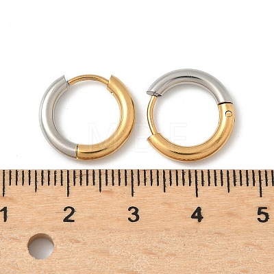 304 Stainless Steel Two Tone Hoop Earrings EJEW-P313-02A-G-1