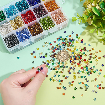 Glass Seed Beads SEED-PH0012-11-4mm-WH-1