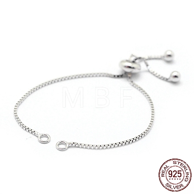 Anti-Tarnish Rhodium Plated 925 Sterling Silver Chain Bracelet Making MAK-L016-001P-1