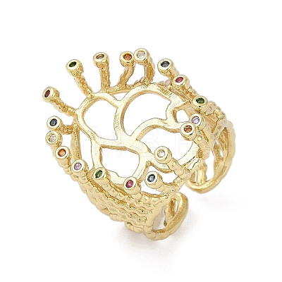 Brass Finger Ring Components KK-F891-18G-1