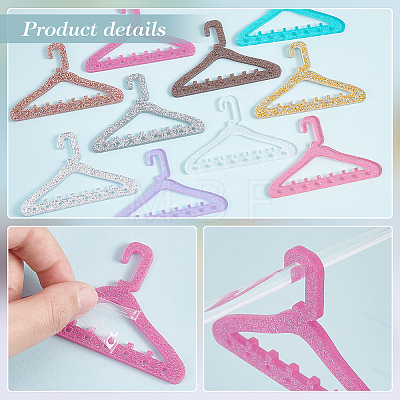   20Pcs 10 Colors 8-Hole Mini Glitter Acrylic Earring Hanger EDIS-PH0001-86-1