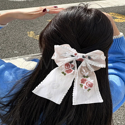 5 Yards Polyester Embroidered Lace Ribbon OCOR-LP0003-83-1