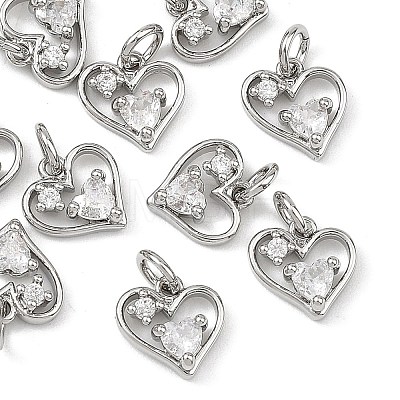SHEGRACE Valentine's Day Brass Clear Cubic Zirconia Charms XGRQ3P305-595P-1