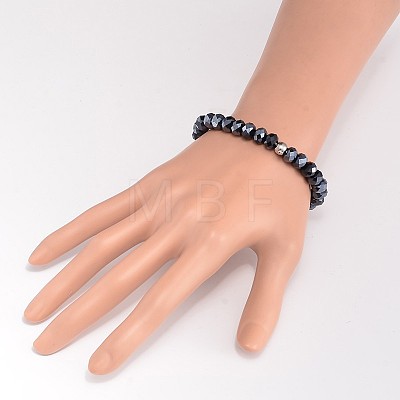 Korean Elastic Thread Glass Beaded Stretch Bracelet Making X-BJEW-JB02167-03-1