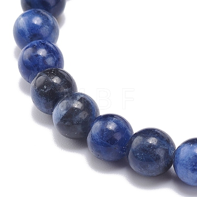 5Pcs 5 Style Natural Lava Rock & Sodalite Stretch Bracelets Set with Alloy Hamsa Hand Beaded BJEW-JB08737-1