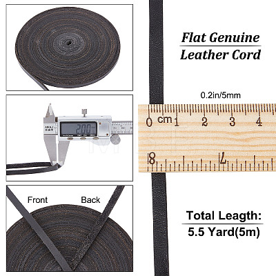 Gorgecraft Flat Leather Jewelry Cord WL-GF0001-07B-03-1