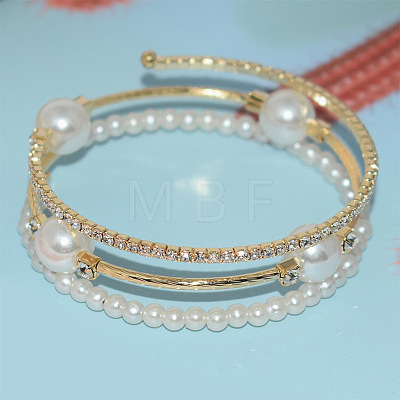 Iron Alloy Rhinestone Bangles WGEC1B5-02-1