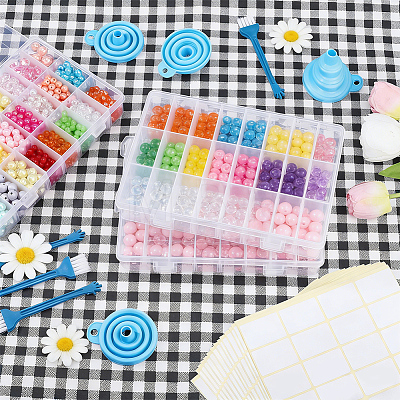 4Pcs 24 Grids Rectangle Plastic Adjustable Dividers Boxes CON-WR0001-20-1
