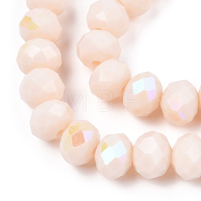 Electroplate Opaque Solid Color Glass Beads Strands EGLA-A034-P4mm-L20-1