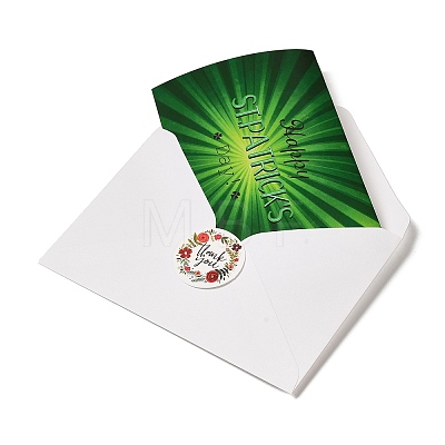Saint Patrick's Day Rectangle Paper Greeting Card AJEW-D060-01B-1