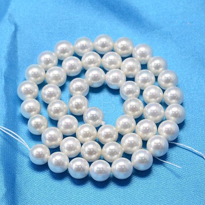 AB Color Plated Shell Pearl Round Bead Strands BSHE-L011-8mm-C001-1