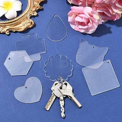40Pcs Transparent Acrylic Disc Big Pendants ZXFQ-FS0001-01-1